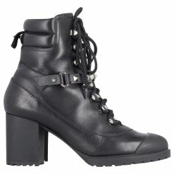 Valentino Garavani Studded Strap Combat Boots In Black Leather