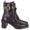 Valentino The Rope Calfskin Combat Boots 70mm In Black Leather