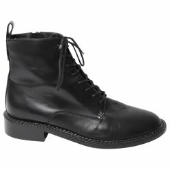 Vince Cabria Lace-Up Boots In Black Leather
