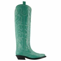 Western Boots - Ganni - Green - Leather