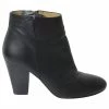Whistles Chunky Mid-Heel Ankle Boots In Black Leather